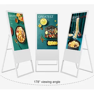 Hot selling Export 43 Inch Portable Free Standing Led Displays no touch Advertising Screen Player