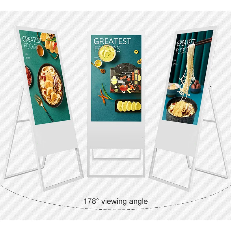 Hot selling Export 43 Inch Portable Free Standing Led Displays no touch Advertising Screen Player