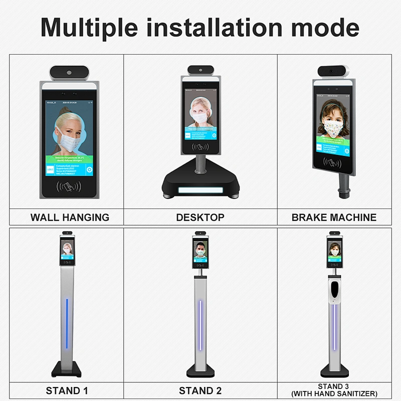 smart security devices automatic LCD touch screen temperature camera access control face recognition