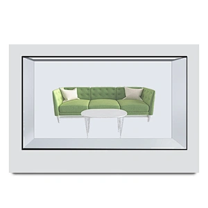 Big size 75 inch white fashion smart transparent LCD screen case