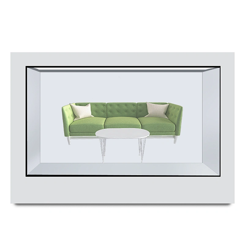Big size 75 inch white fashion smart transparent LCD screen case