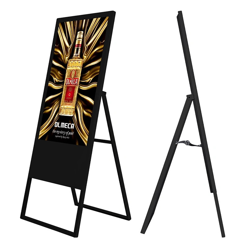 Indoor Portable Free Standing Led Displays capacitive Street Advertising Screen Player