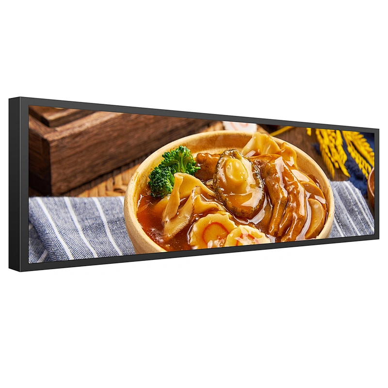 Senke Ready To Ship wall mounted Wide stretch bar lcd display Restaurant advertising display