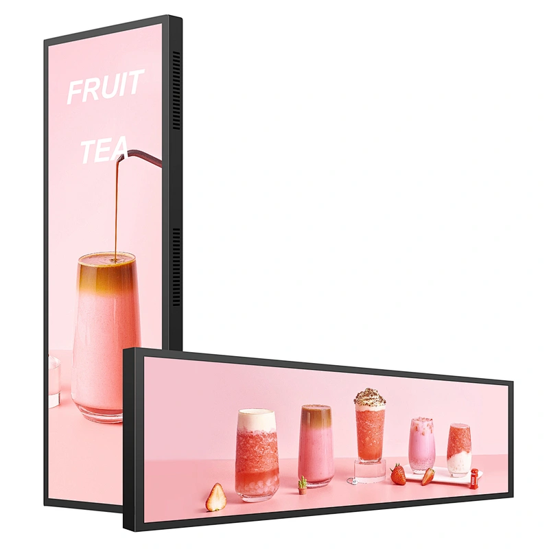 Hot Selling Cheap Stretch Bar Led Lcd 28 Inch hotel Display Monitor Advertising Screen