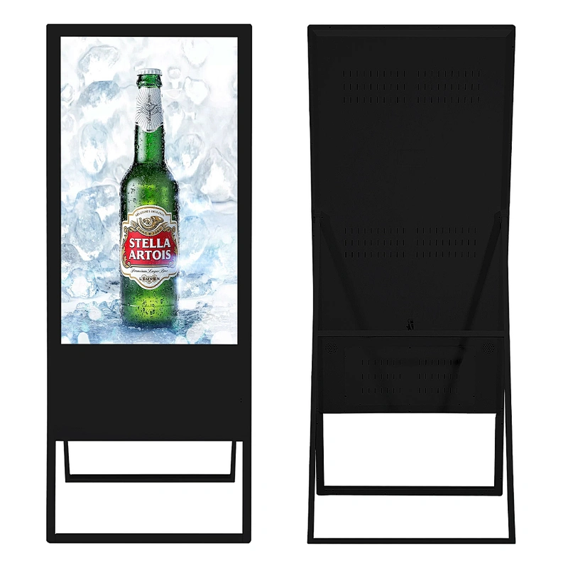 Lightest 32 inch portable floor stand digital signage kiosk lcd advertising display