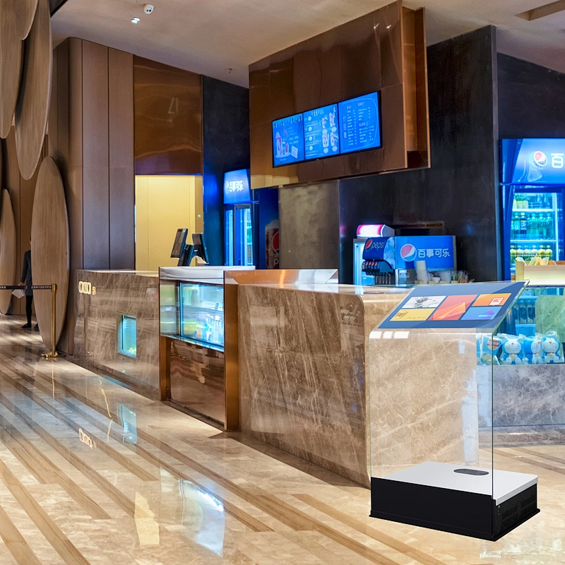 Floor standing Touch screen Glass info kiosk interactive platform
