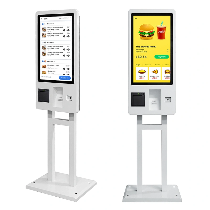 27 inch touch interactive floor standing system self ordering machine self- ordering payment kiosk