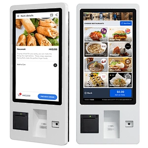 Supermarket fast food restaurant QR code scan payment self service ordering payment kiosk terminal