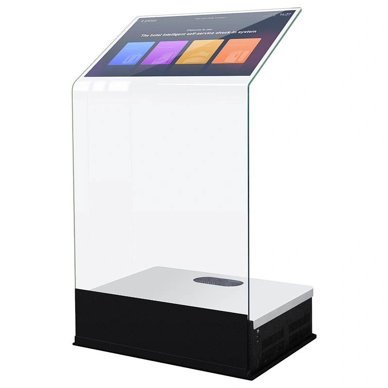 Floor standing Touch screen Glass info kiosk interactive platform