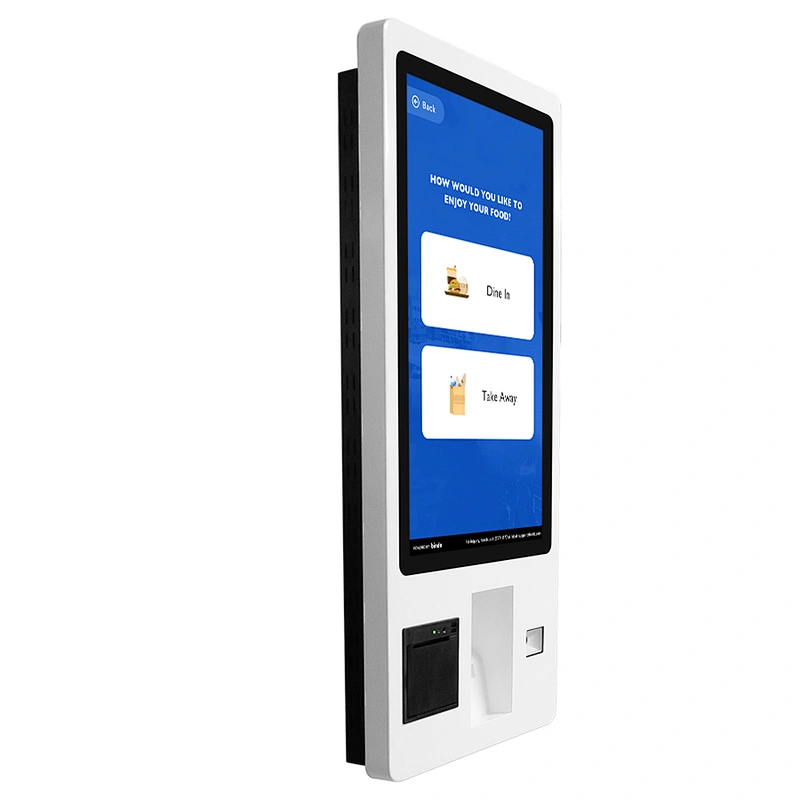 Wall mounted 32 inch touch screen ordering payment self-service terminal kiosk
