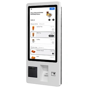 27 inch pos system scanner credit card payment self ordering machine touch interactive self service kiosk