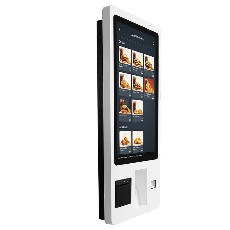 Wall mounted 32 inch touch screen ordering payment self-service terminal kiosk