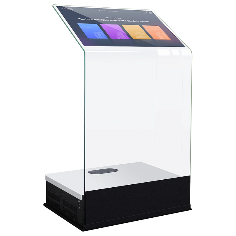 School speech floor standing Touch screen Glass info kiosk interactive platform