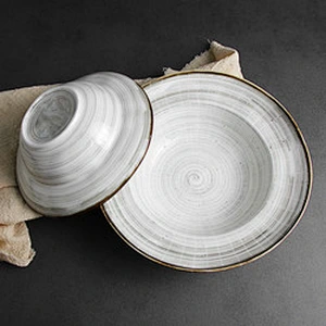 Western Annual Ring 12 piece ceramic dinner plates bowls porcelain tableware dining set