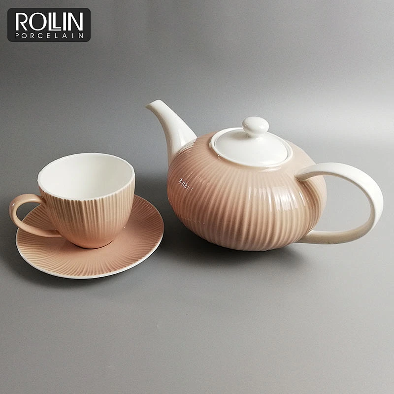 High Quality Tableware  Bone China  Pink Glazed Dinnerware for Restaurants &Hotels