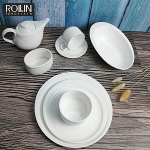 China wholesale high quality exclusive royal porcelain dinnerware for hotel wedding banquet
