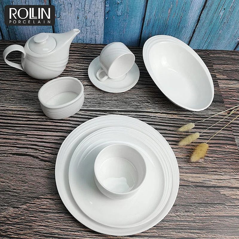 China wholesale high quality exclusive royal porcelain dinnerware for hotel wedding banquet
