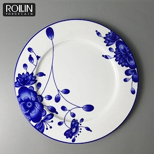 Blue Color Fine Bone China Charge Plates for Wedding and Banquet