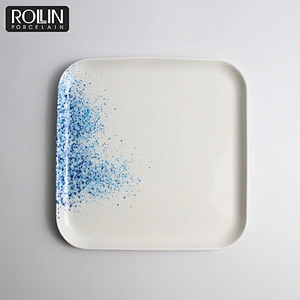 Porcelain Blue starry sky Design Square Side Plates and Dinner Plates for Hotel and Restaurant