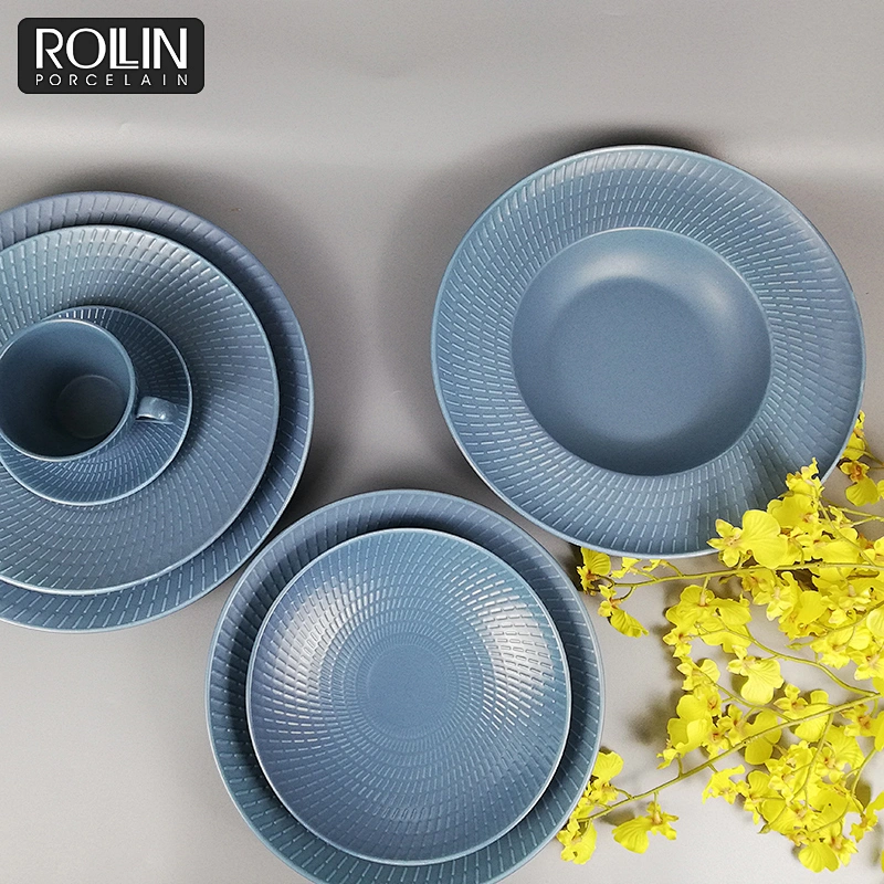 Glazed Dinnerware Porcelain Deep Plates Dinner Plates  for Restaurants