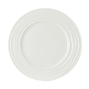 Various Size Cost Price Round Onion Pattern Edge Creative White Ceramic Plate Custom Ceramic Plate