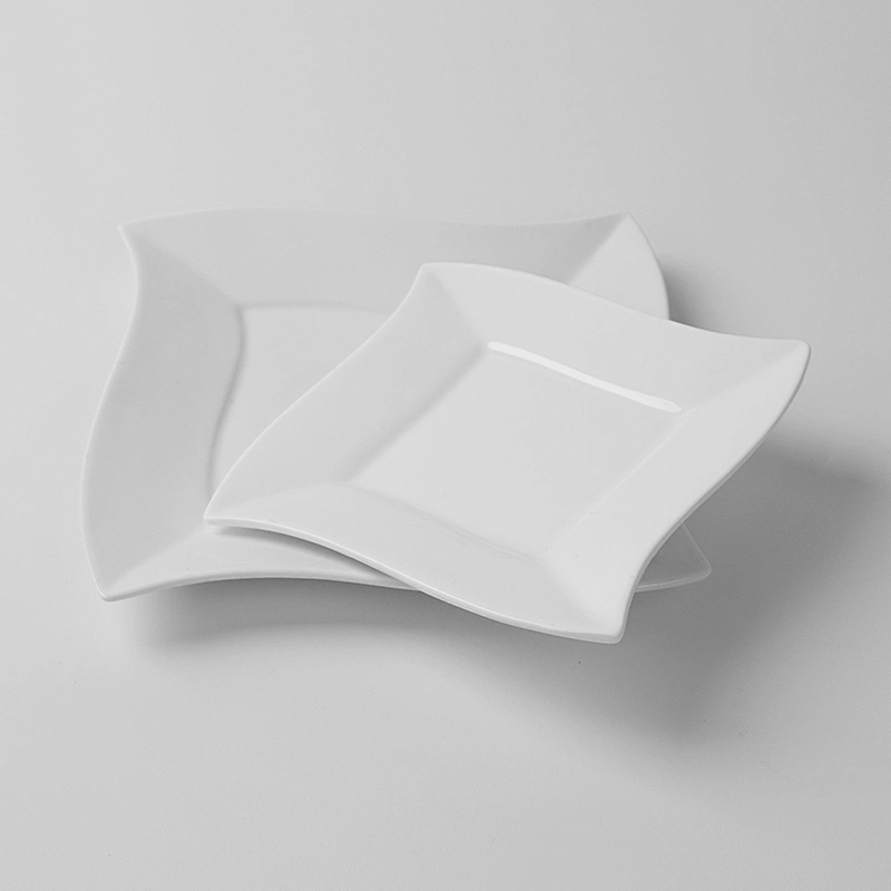 Custom Square porcelain moroccan plate food serving tray dinner plates ceramic serving plate