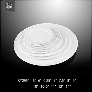 china supplier hotel hall event restaurant white cheap round porcelain ceramic 10'' dinner plate for catering