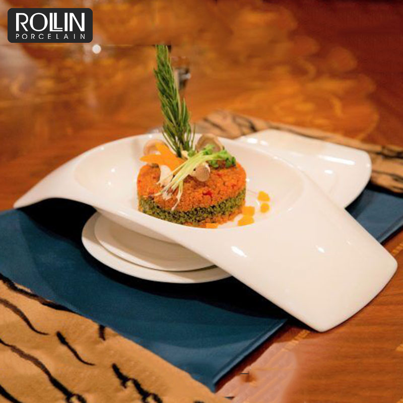 Rectangular Soup Plate ceramic plates for 4-5 star Hotel and Restaurant