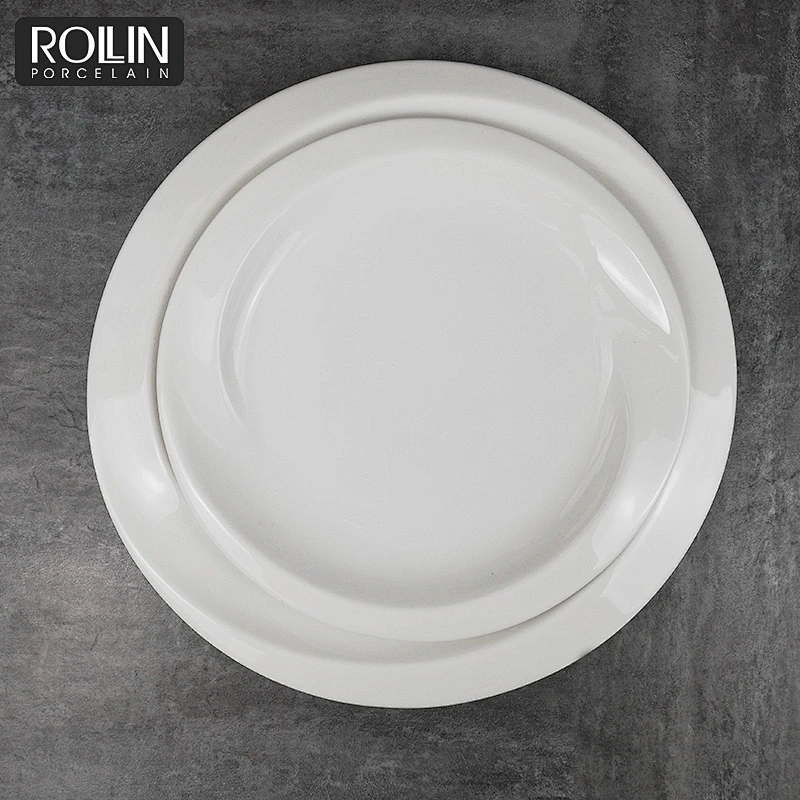 Ceramic Dinner Plate / White Porcelain Plate / Buffet Dishes Plate