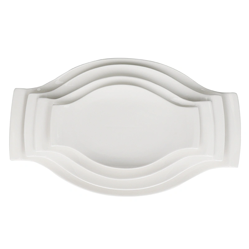 Restaurant white serving plate tray luxury hote plate dessert serving plate