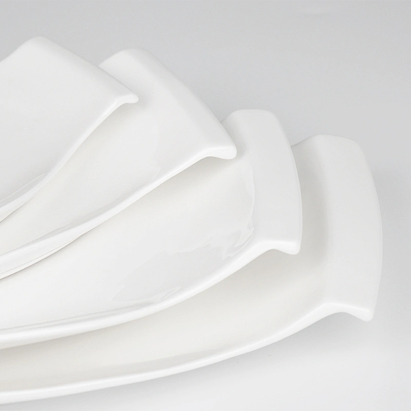 Restaurant white serving plate tray luxury hote plate dessert serving plate