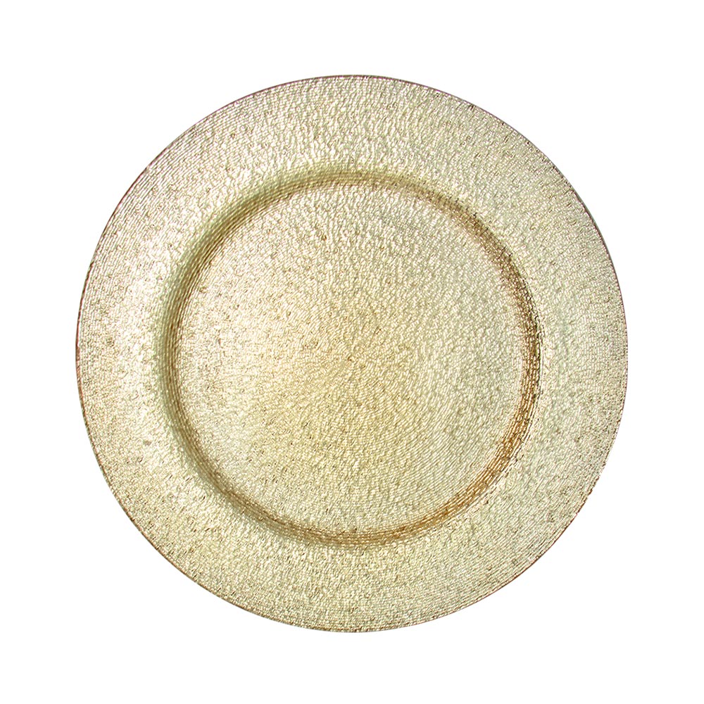High Quality Wedding Elegant Fancy Antique Gold Charger Plate Glass