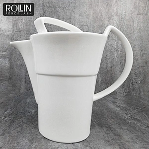 High quality dinnerware ceramic tea pots coffee table set white porcelain ceramic coffee pot
