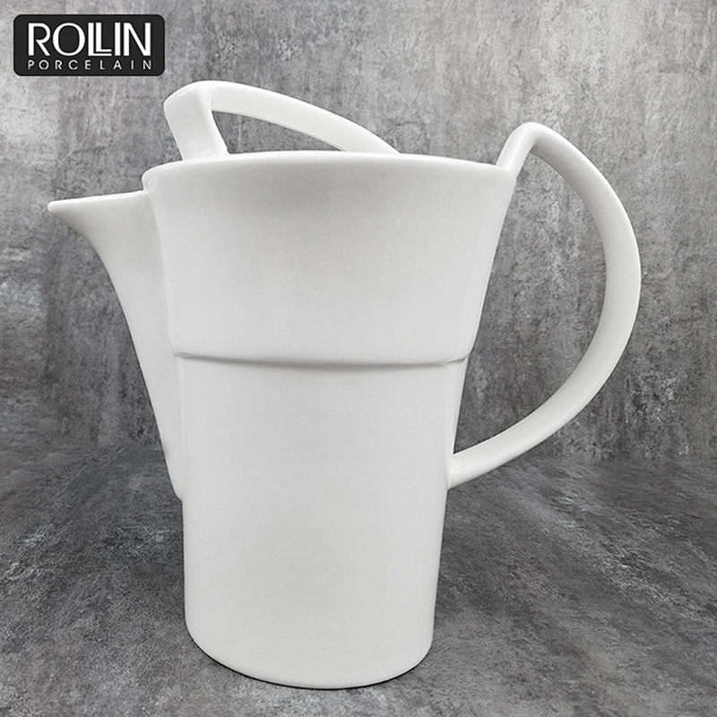 High quality dinnerware ceramic tea pots coffee table set white porcelain ceramic coffee pot