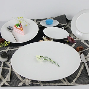 Hotel And Restaurant Plates, Dishes, Bowls By Material Of Porcelain And Fine Bone China Dinner Plate Porcelain