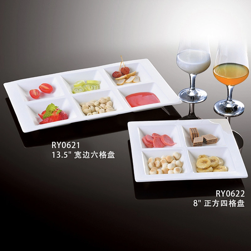 Fashion new design  buffet plate Porcelain divided plates for Buffet