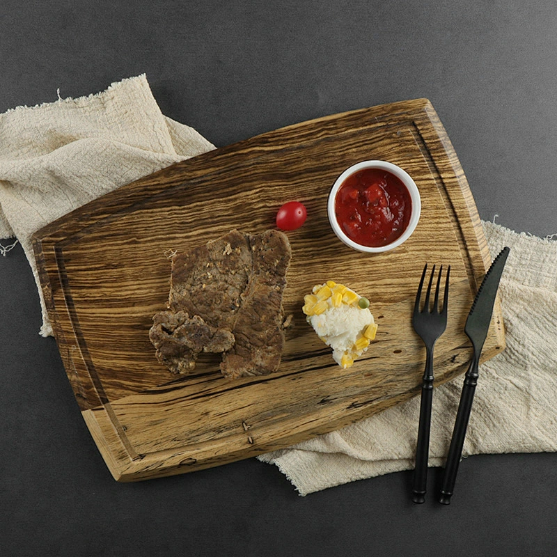Hot sale steak tray custom logo wooden Side Plates for Hotel and Restaurant