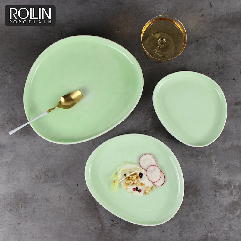 New Design Porcelain Dish Color Dish Dinner Plates for Hotel and Restaurant