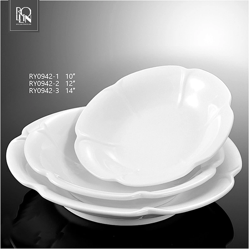 white porcelain dessert plate, bulk dinner plate, salad plate for hotels