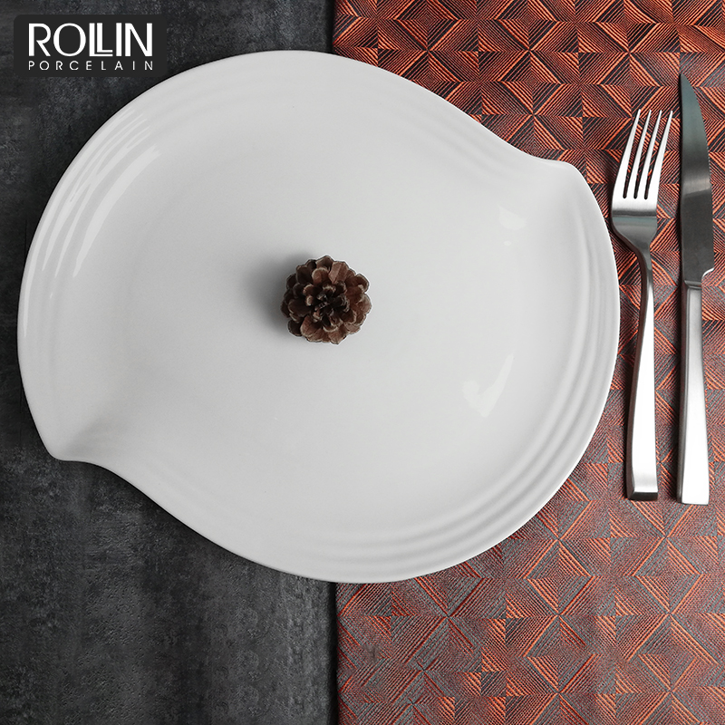 Leaf shape dinner plate, new design porcelain plates