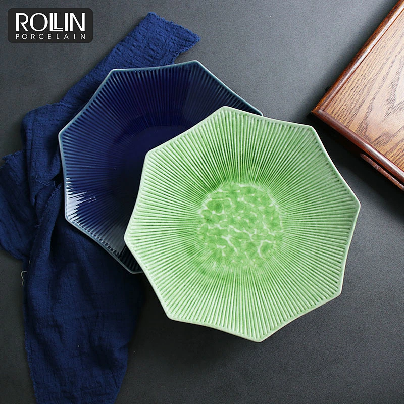 Japanese Plate Glaze Porcelain Plates Colorful Plates