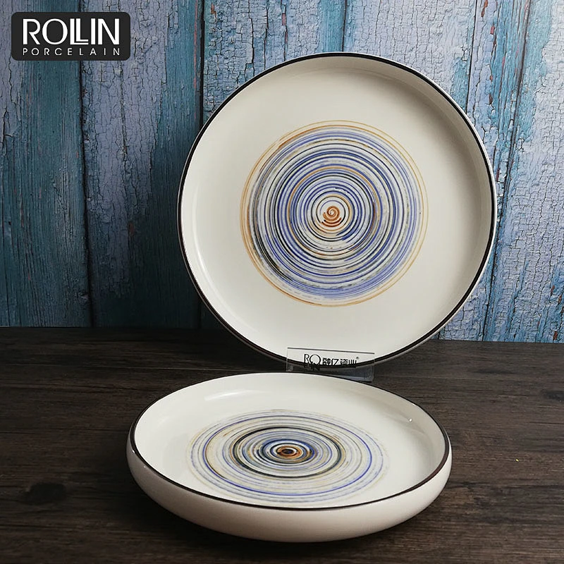 China Porcelain Tableware Round Ceramic Dinnerware Modern Plates