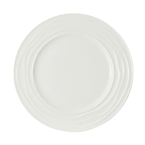 Various Size Cost Price Round Onion Pattern Edge Creative White Ceramic Plate Custom Ceramic Plate