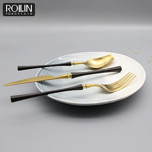 Hot Selling Black and Gold Color Cutlery for Hotel and Restaurant