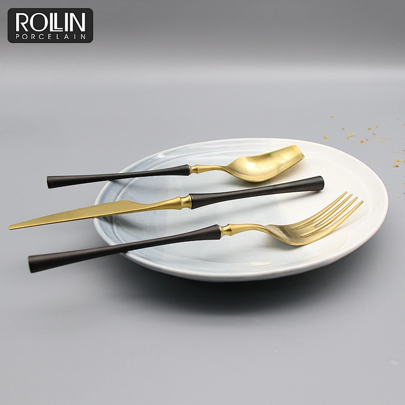 Hot Selling Black and Gold Color Cutlery for Hotel and Restaurant