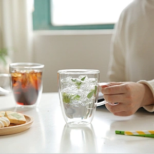 2020 hot selling  elegant reusable double wall glass coffee cup