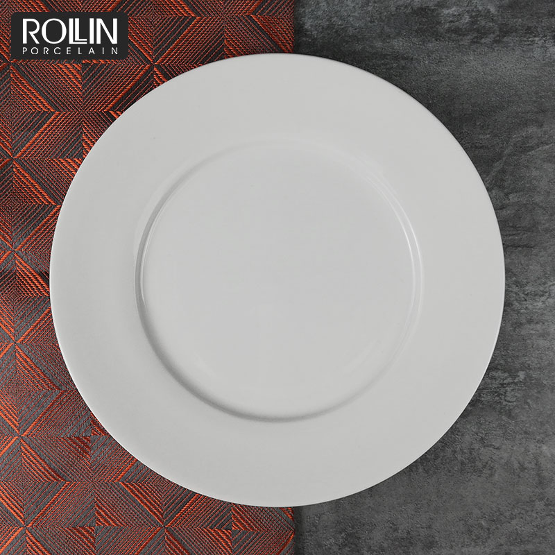 Chinese white color wholesale restaurant weddings banquet porcelain ceramic round  plates