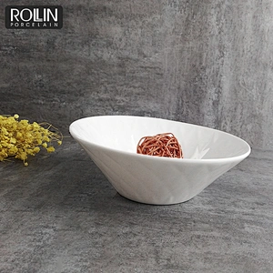 Hotel restaurant used food container porcelain ceramic different size soup bowl with figure