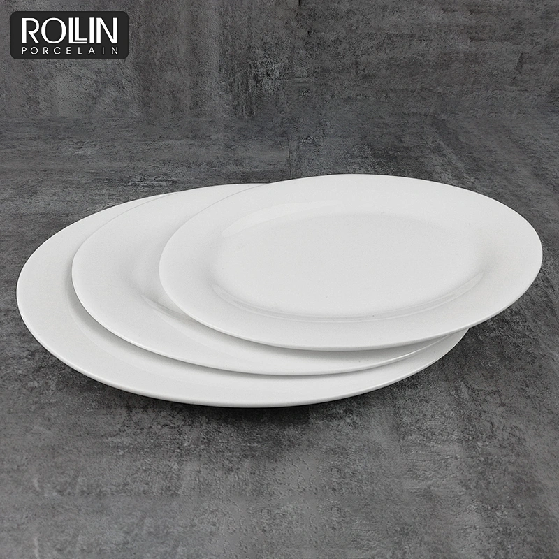 High quality popular design ceramic porcelain fish oval dinner plates
