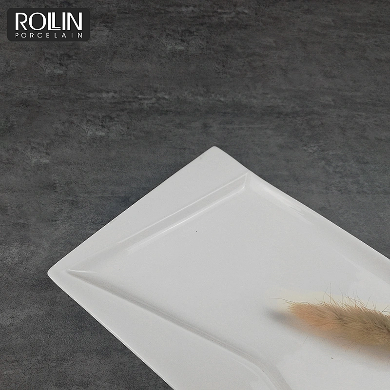 Custom size custom shape  white porcelain ceramic plates